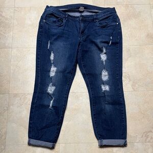 VENUS Size 16Dark Blue Distressed skinny stretch Jeans